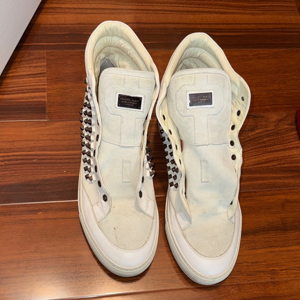 Philipp Plein High-Top Sneakers in Off-White